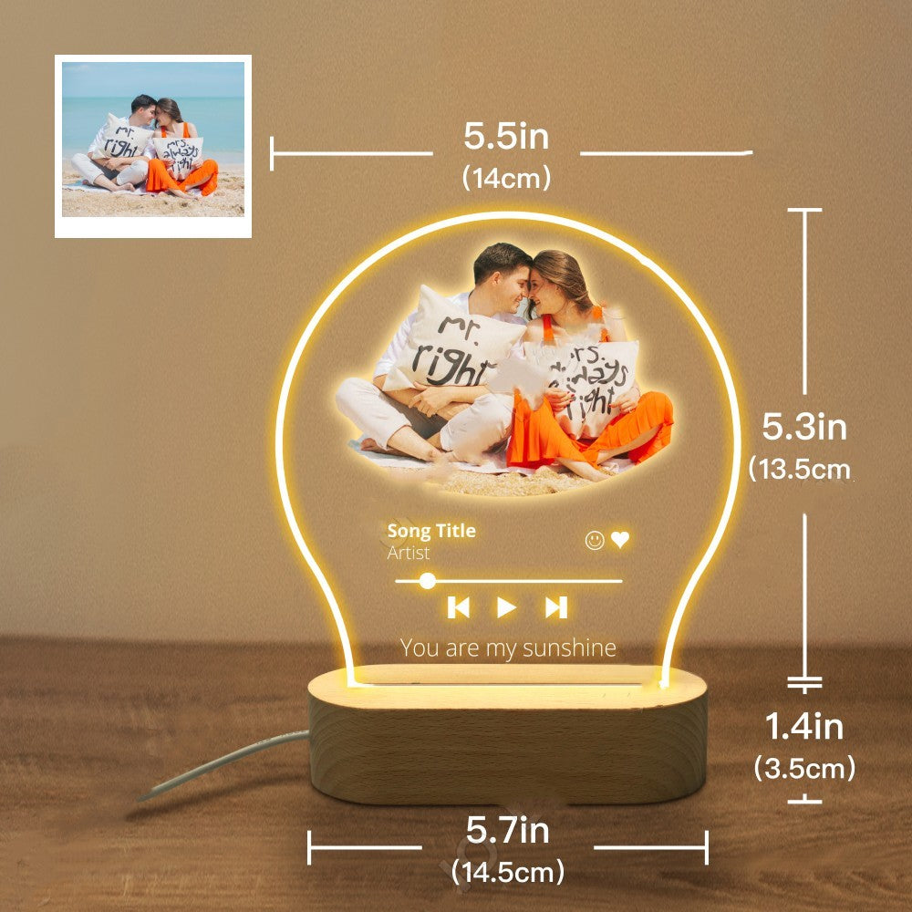 Acrylic Plug-in Led Bedside Lamp