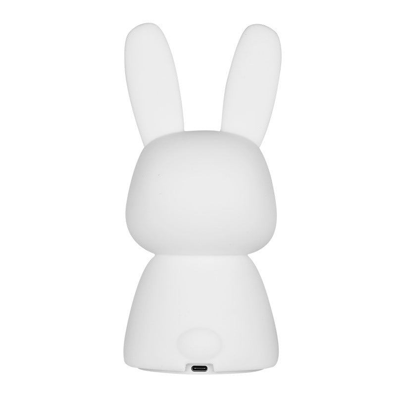Blossoming Rabbit Silicone Lamp Led Colorful Atmosphere Night Light Bedside Lamp Birthday Gift