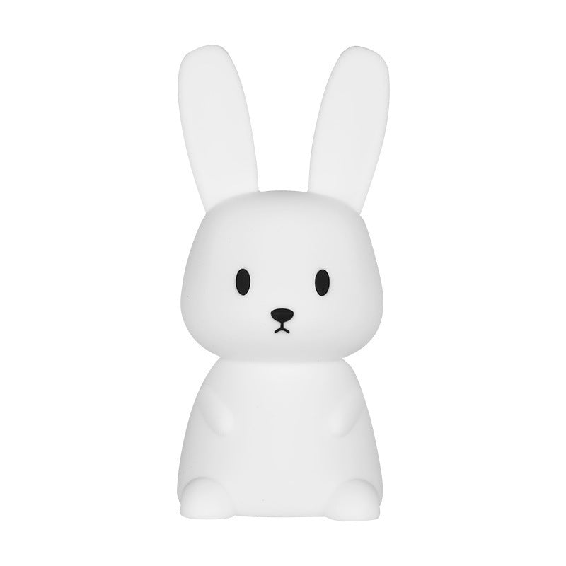 Blossoming Rabbit Silicone Lamp Led Colorful Atmosphere Night Light Bedside Lamp Birthday Gift