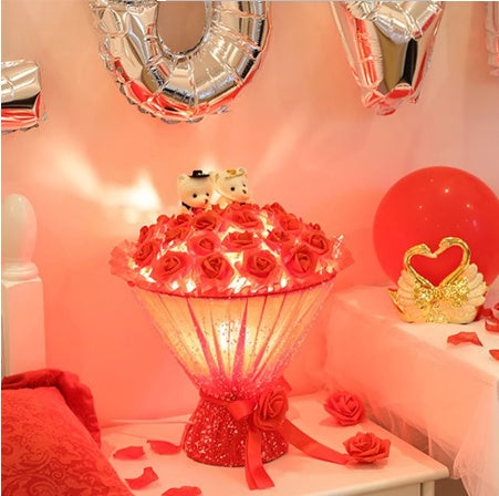 Holding Rose Lamp Wedding Room Bedroom Bedside Lamp