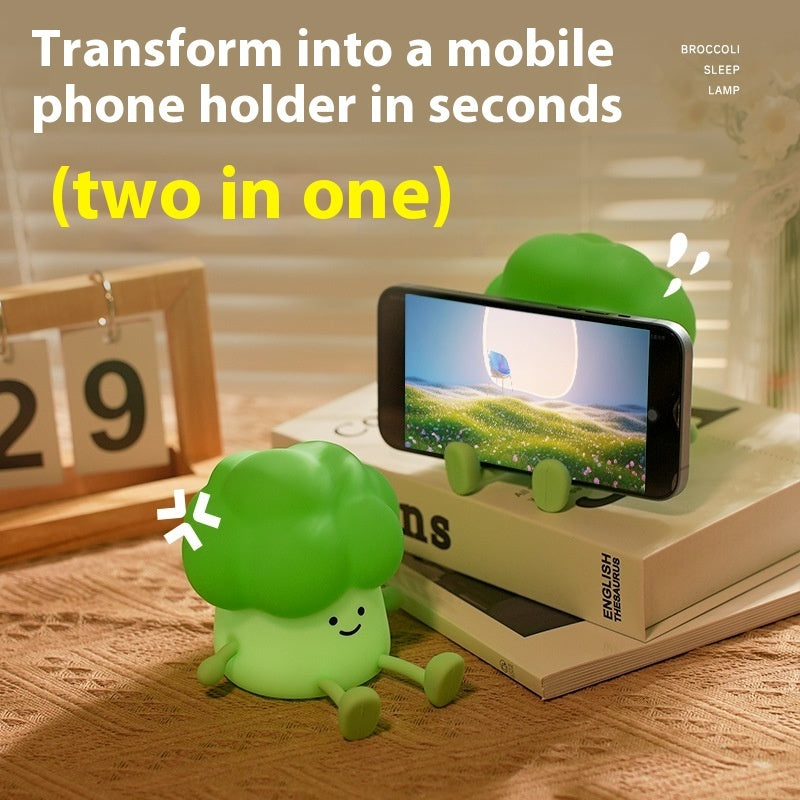 Creative Cartoon Broccoli Silicone Night Lamp Bedroom Sleeping Table Lamp
