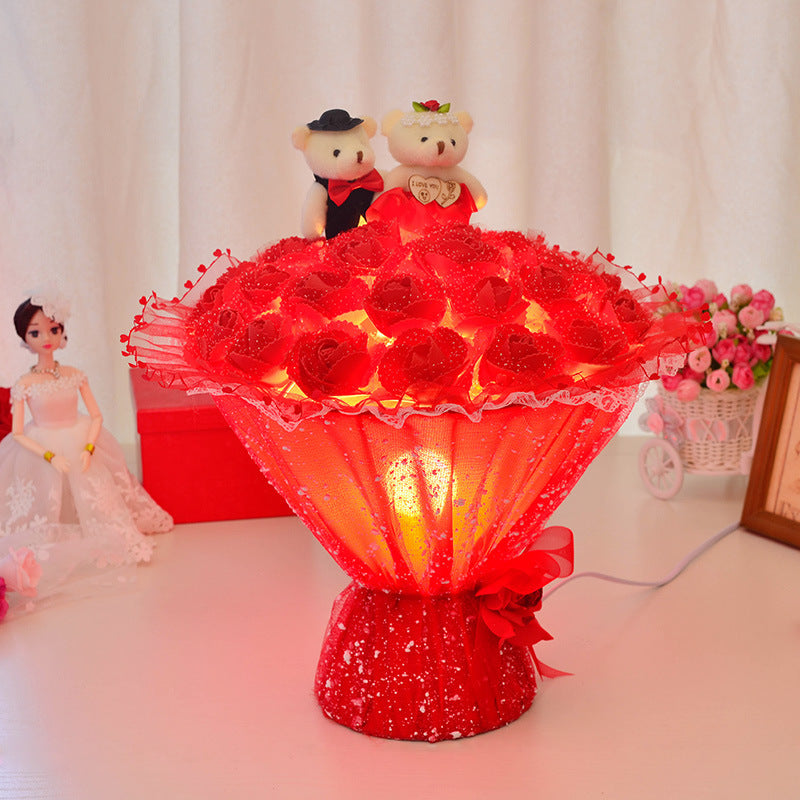 Holding Rose Lamp Wedding Room Bedroom Bedside Lamp