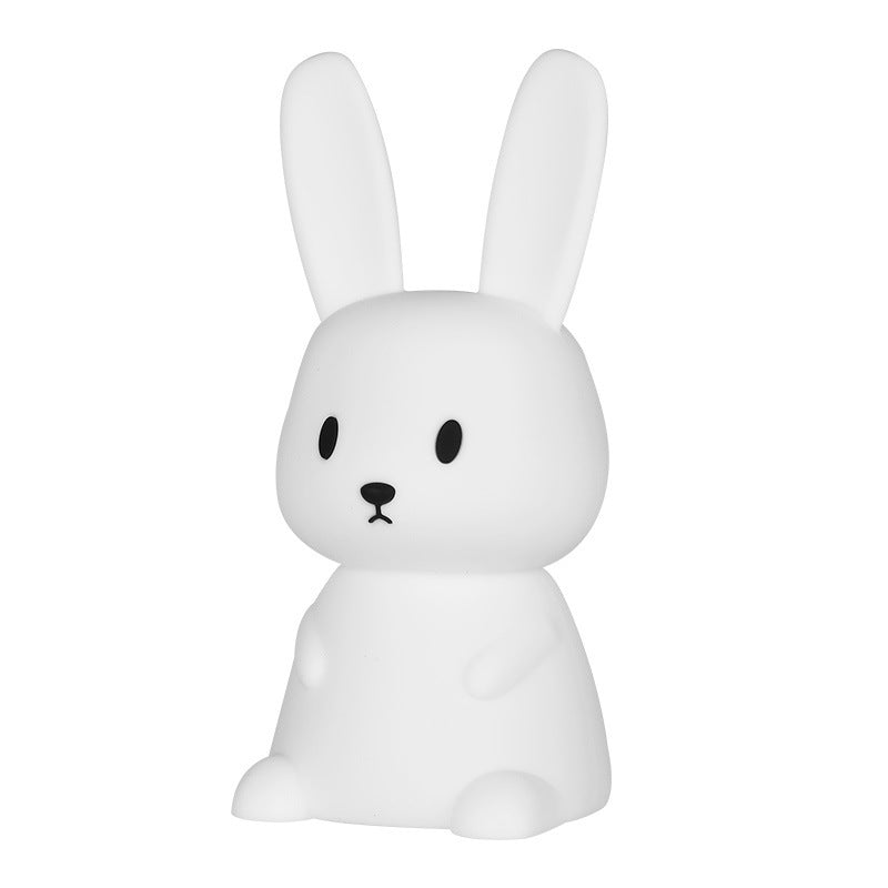 Blossoming Rabbit Silicone Lamp Led Colorful Atmosphere Night Light Bedside Lamp Birthday Gift