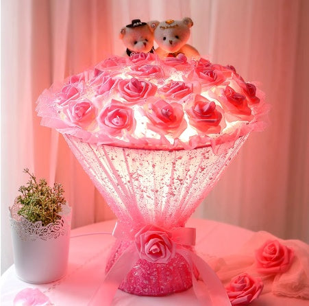 Holding Rose Lamp Wedding Room Bedroom Bedside Lamp