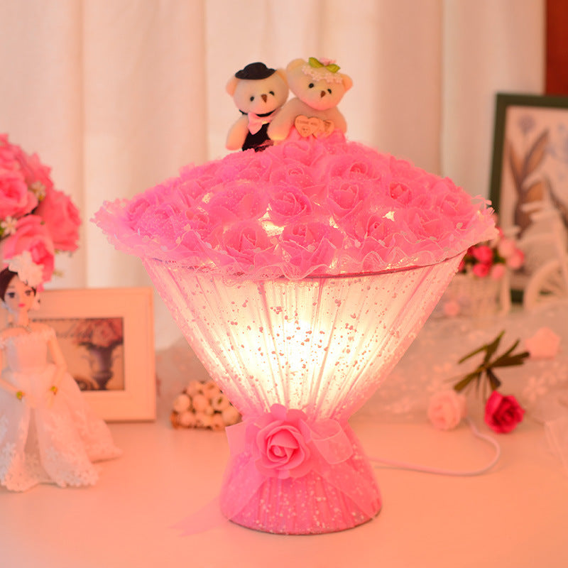 Holding Rose Lamp Wedding Room Bedroom Bedside Lamp