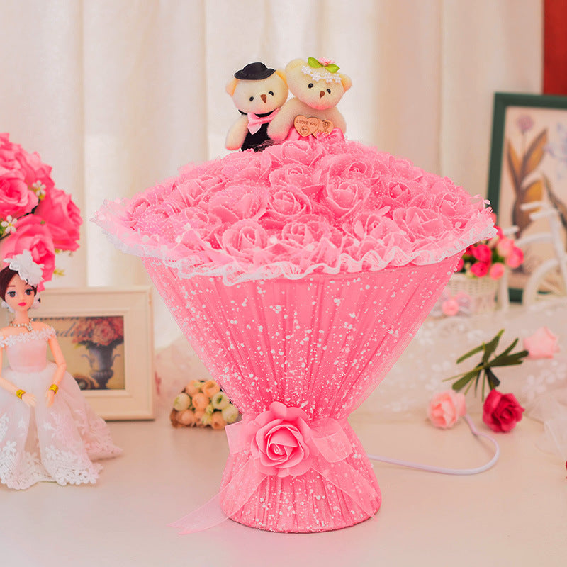 Holding Rose Lamp Wedding Room Bedroom Bedside Lamp